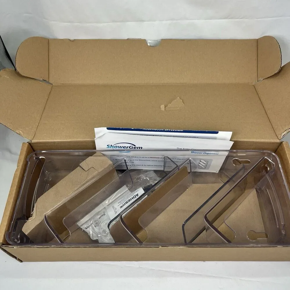 ShowerGem Acrylic Shower Organizer Twin Pack Caddy Shelf Aesthetic Storage NIB